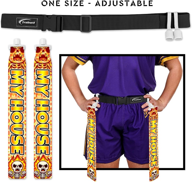 Trained Custom Flag Football Belt Set Includes 2 Pop Flag Football Flags and Belt | Durable Adult Flag Football Belts - Image 3